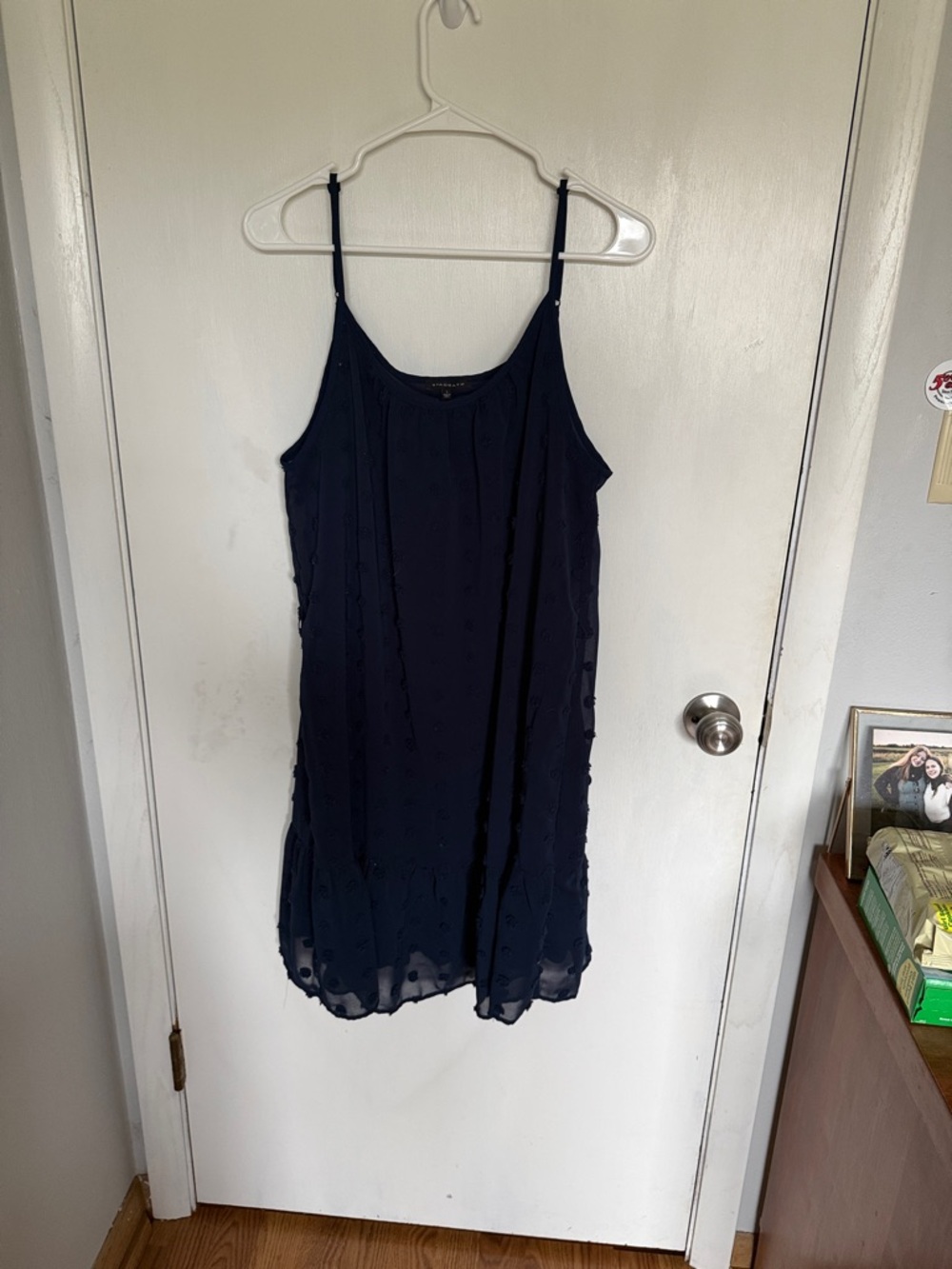 Staccato Navy Textured Spaghetti Strap Dress